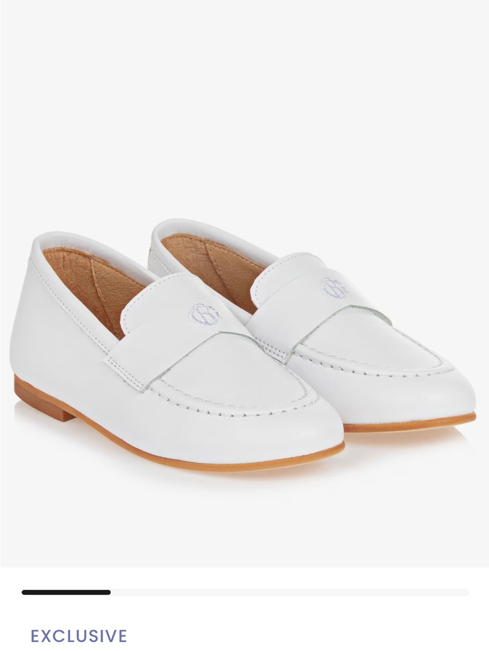 Beatrice & George White Leather dress Penny Loafers